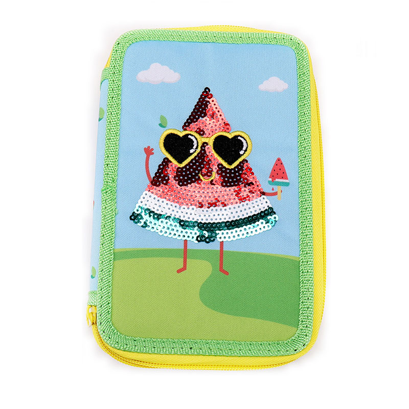 Ultra-ħfief Dulliegħa Double Zippers Stationery Pouch