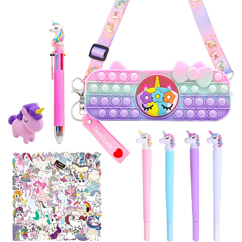 Unicorn Pencil Case Unicorn Stazzjonarju Set għall-Bniet